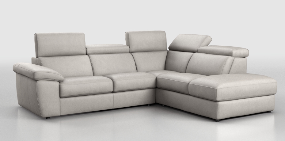 Biancane - corner sofa with sliding mechanism  right peninsula with compartment